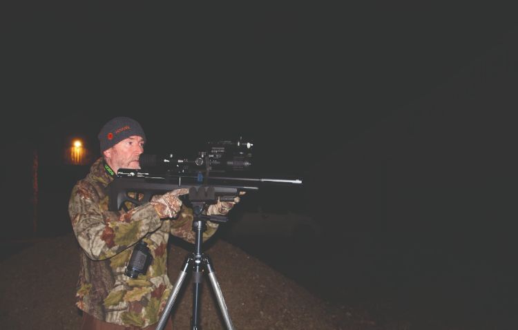 Mick Garvey shooting his air rifle