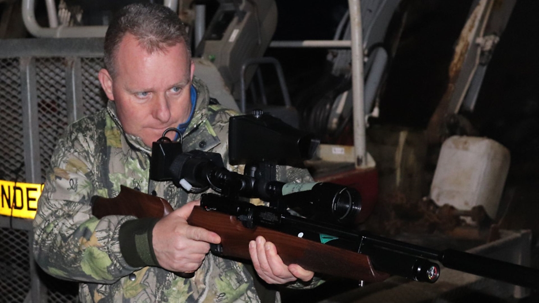 Shooting rats at a Highway Maintenance yard