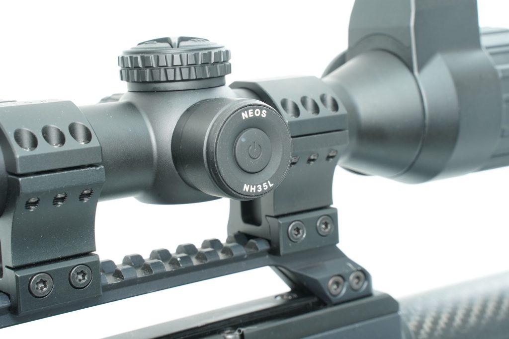 HikMicro NEOS NH35L thermal riflescope mounted on an air rifle for field testing