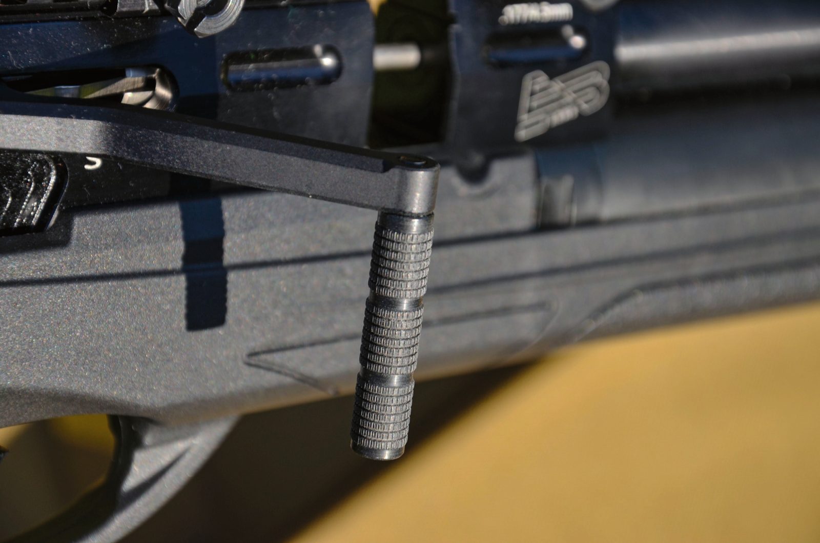 Side-lever cocking action on the EB Arms Agincourt Synthetic air rifle