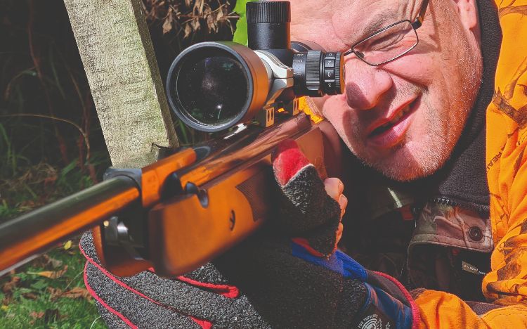 Gary Chillingworth shooting an air rifle prone